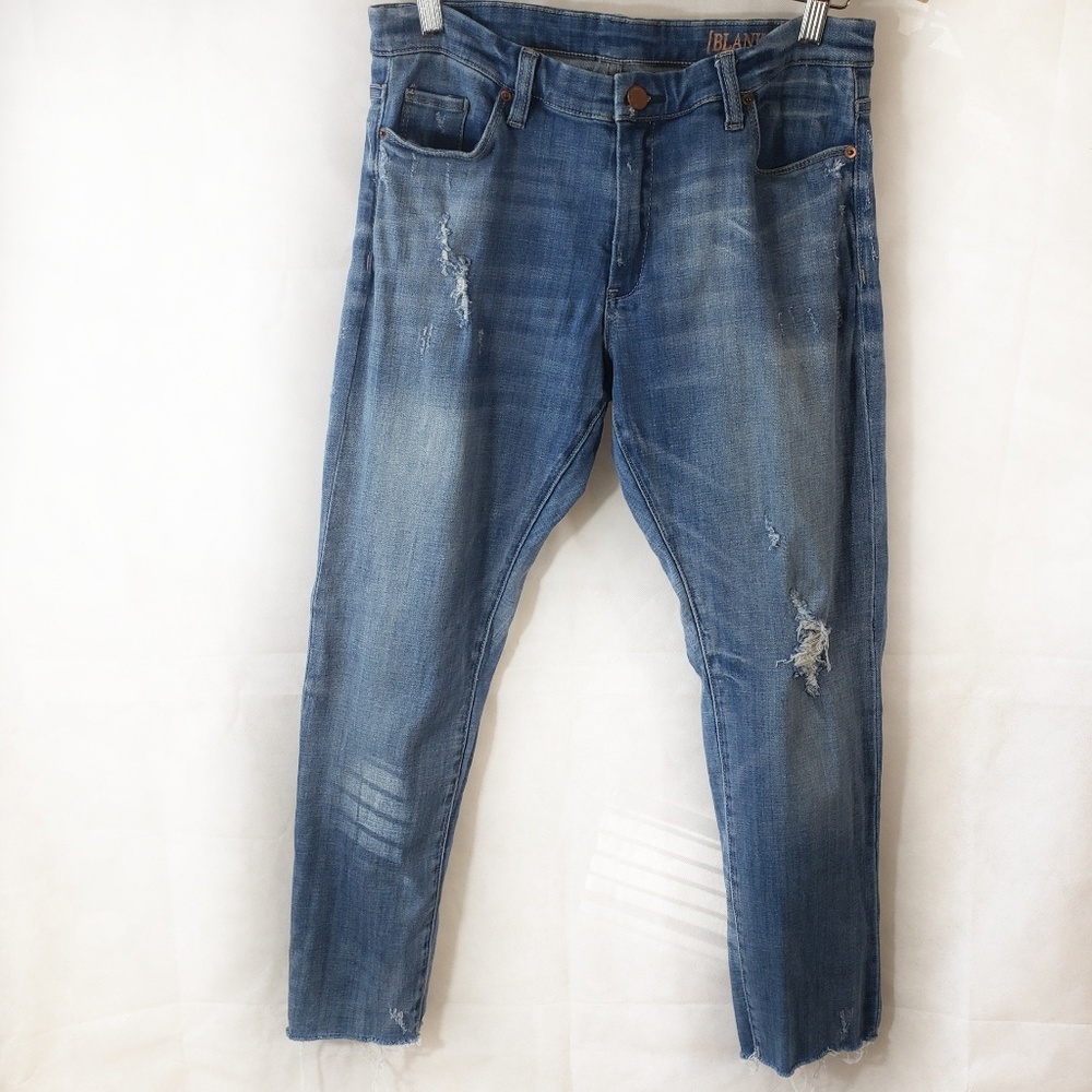 Blank NYC Women's Blue Raw Hem Distressed Jeans